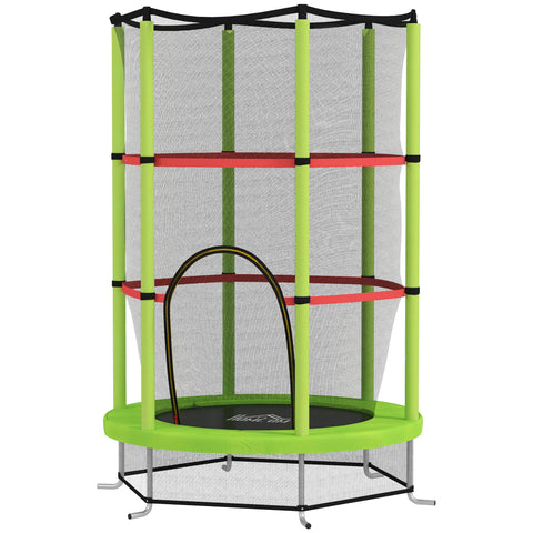 Rootz Children's Trampoline - Safety Network - Zipping Door - Enhances Coordination - Ø 1.40 x 1.90h m - Green