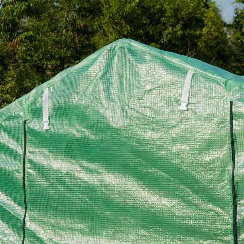 Rootz Garden High-Rise Tunnel Greenhouse - Plant Shelter - PE Tissue Greenhouse - Adjustable Ventilation - 2.95m x 1.95m x 1.96m