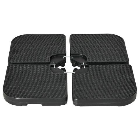 Rootz Parasol Stand - Umbrella Stand - 4-piece Parasol Stand - Fillable - Black - 100 x 100 x 8 cm