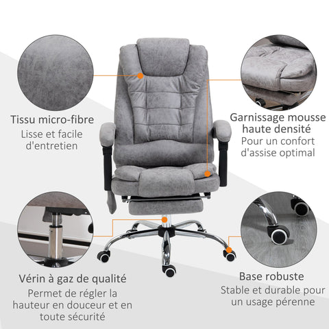 Rootz Office Massage Chair - Heated Chair - Ergonomic Seating - Adjustable Comfort - 65cm x 70cm x 111-119cm