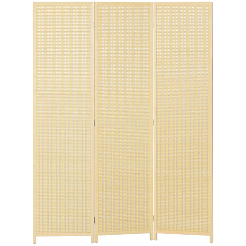 Rootz Room Divider - Foldable Partition - 3 Panel Divider - Natural Style - Privacy Enhancer - 135 x 180 cm