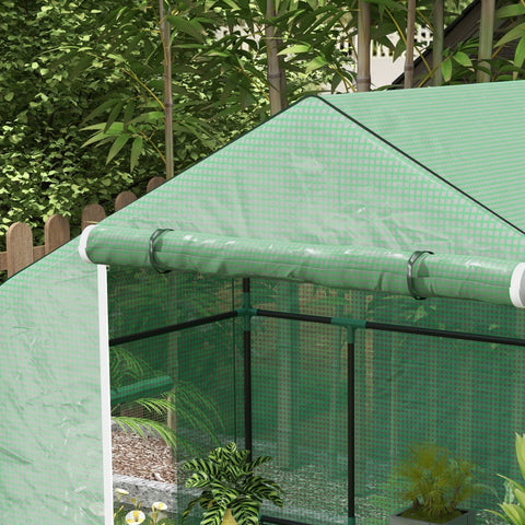 Rootz Greenhouse - Plant Shelter - Gardening House - UV Resistant - 1 Door & 2 U-Shaped Shelves - 140x73x190cm