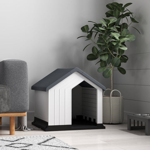 Rootz Dog House Cave - Outdoor Retreat - Waterproof - Sloping Roof - Plastic - Easy to Clean - Small Dogs - 62cm x 61cm x 60cm