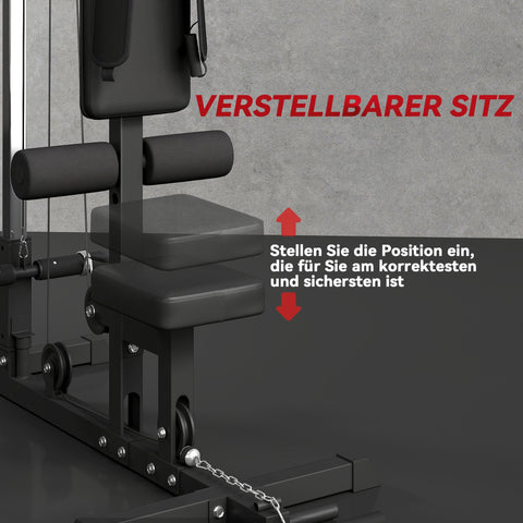 Rootz Strength Station - Home Gym Equipment - Upper Body Workout - Ergonomic Design - Steel & Synthetic Leather - Black - 140x108x197 cm