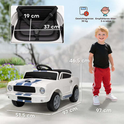 Rootz Kinder ElektroAuto 12V Electric Car - Kids Ride-On Car - Remote Control Vehicle - Strengthens Parent-Child Bond - 97L x 51.5H cm - White