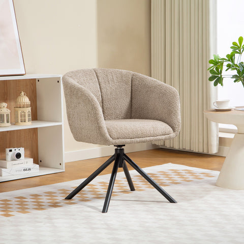 Rootz Armchair - Upholstered Chair - Rotatable Seat - Cozy Comfort - Supports Up to 120 kg - 58.5cm x 78.5cm -Brown