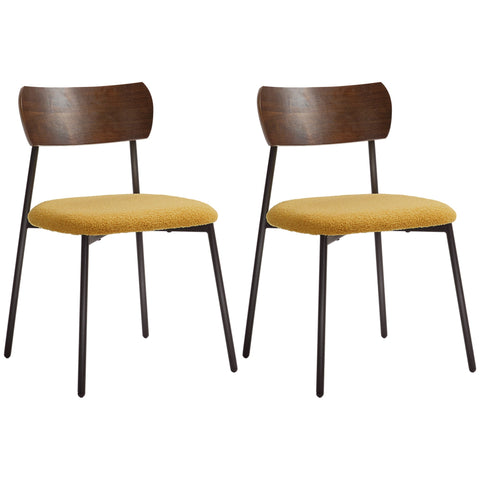 Rootz Set of 2 Dining Room Chairs - Kitchen Chairs - Fuel-Fabric Seat - Comfort & Style - 46x48x72cm