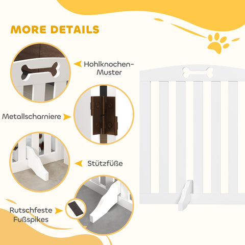 Rootz Free-Standing Dog Grille - Pet Barrier - Dog Gate - Non-Slip Feet - 155cm x 30cm x 61cm