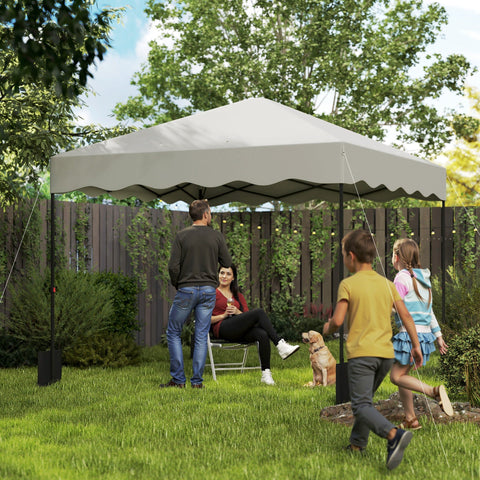 Rootz Pop-Up Pavilion - Garden Tent - Height-Adjustable Canopy - UPF50+ Oxford Fabric - 297x297x287cm,Grey