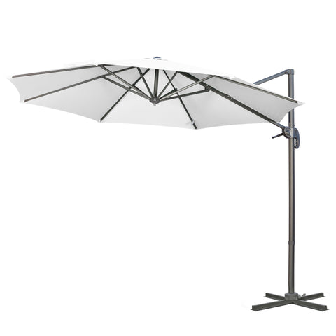 Rootz Free-Arm Parasol - Outdoor Sunshade - Garden Umbrella - 360° Rotating - Ø 2.94m x 2.48m