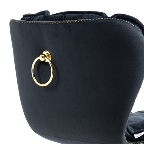 Rootz Swivel Bar Stools - Adjustable Chairs - Velvet Seating - Ergonomic Design - 55cm x 46cm x 92-112cm