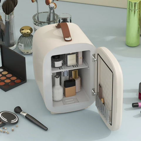 Rootz Keukenapparatuur - Draagbare Adapter - Schoonheidskoelkast - Capaciteit 4 L - Dienblad - Crèmewit - 20,3 X 26,3 X 28 Cm