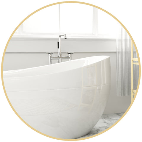 Rootz Round Bathroom Mirror - Wall Mirror - Gold Mirror - Easy Installation - Ø 70 x 2.5 cm