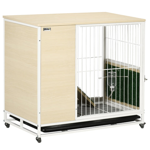 Rootz Rabbit Cage Hutch - Rabbit Home on Wheels - Small Pet House - Easy Clean Tray - 78cm x 52.5cm x 76.5cm