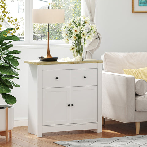 Rootz White Chest of Drawers - Sideboard - Storage Cabinet - Soft-Close Doors - 80cm x 35cm x 67cm