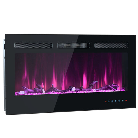 Rootz Electric Fireplace - Wall Fireplace - Built-in Fireplace - Remote Control - 106.5cm x 46.5cm x 12cm