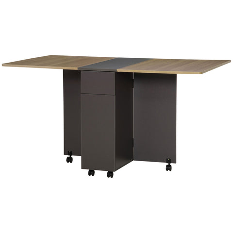 Rootz Folding Dining Table - Space-Saving Table - Portable Dining Table - Integrated Storage - 76cm x 140cm x 74cm