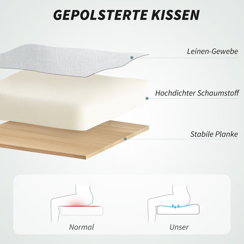 Rootz Roll Armchair - Linen Look - Office Chair - Height Adjustable Recliner - White - Footrest - 68cm x 70cm x 114-122cm