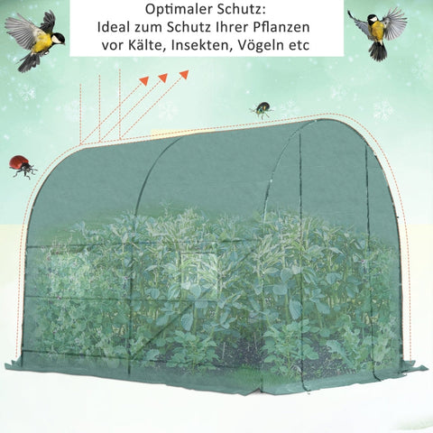 Rootz Foil Greenhouse - Plant Shelter - Garden Protection - Shields from Harsh Weather - Durable Steel Frame - Excellent Ventilation - 245cm x 200cm x 198cm