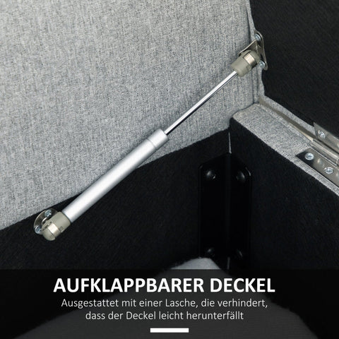 Rootz Upholstered Bed Bench with Storage - Bedroom Bench - Entryway Bench - Hidden Storage - Comfortable Fabric - 140cm x 49cm x 68cm