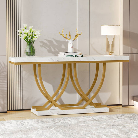 Rootz Hallway Table - Console Table - Sofa Table - Glamorous Design - 150 cm W x 35 cm D x 80 cm H