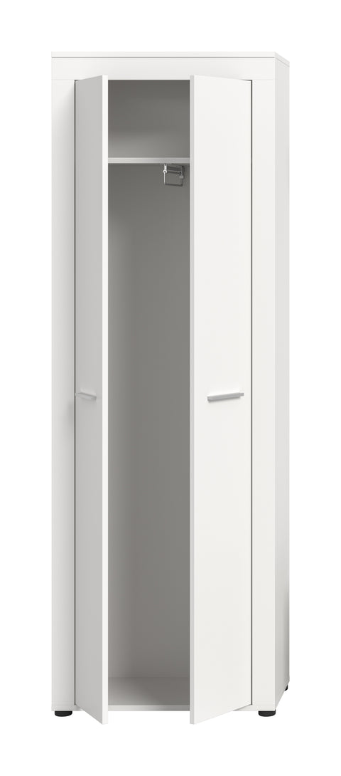 Rootz White Wardrobe - Closet Organizer - Storage Solution - Ample Space - 64cm x 191cm x 35cm