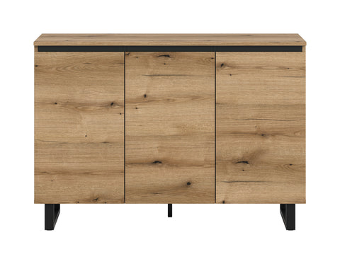 Rootz Sideboard - Brown Buffet - Black Accent Cabinet - Ample Storage - 120x84x36 cm