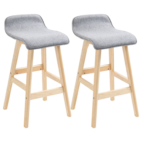 Rootz Scandinavian Bar Stools Set - High Chairs - Stylish Kitchen Seats - Comfort Footrests - 40cm x 41.5cm x 75.5cm