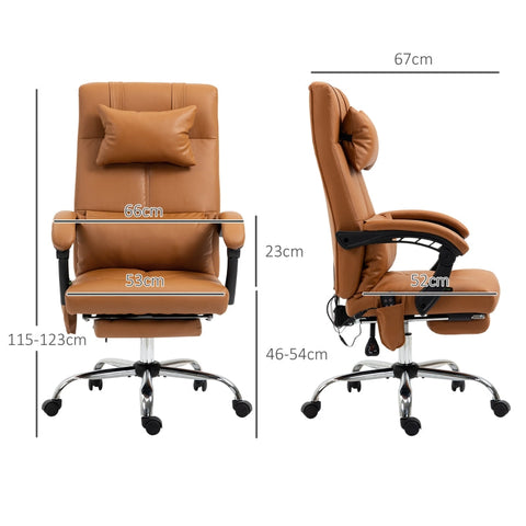Rootz Massage Office Chair - Task Chair - Desk Chair - Faux Leather - 66cm x 67cm x 115-123cm