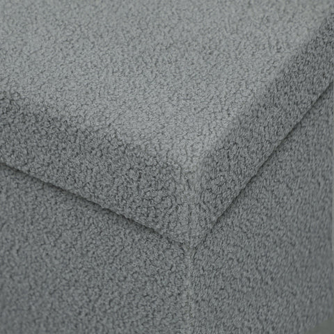 Rootz Storage Stool - Upholstered Bench - Foot Rest - 84L Storage - 76cm x 38cm - Grey