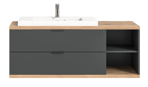 Rootz Washbasin Base Cabinet - Vanity Unit - Bathroom Storage - Elegant Design - 130x55x48 cm