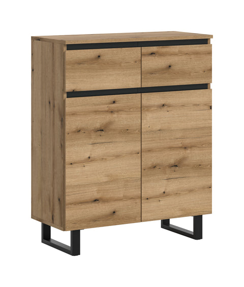 Rootz Chest of Drawers - Storage Organizer - Dresser - Durable Design - 80x99x36 cm - Brown and Black