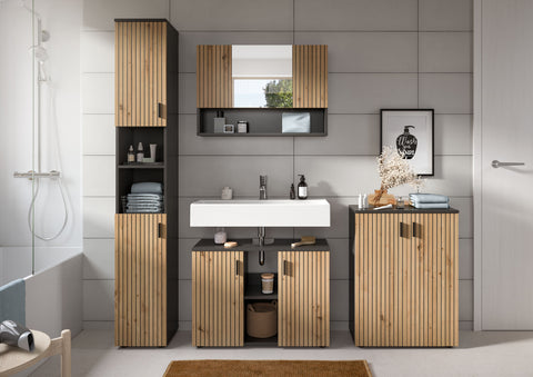 Rootz 4-Piece Bathroom Set - Bathroom Cabinet Combo - Vanity Unit - Stylish & Functional - 200x192x30 cm