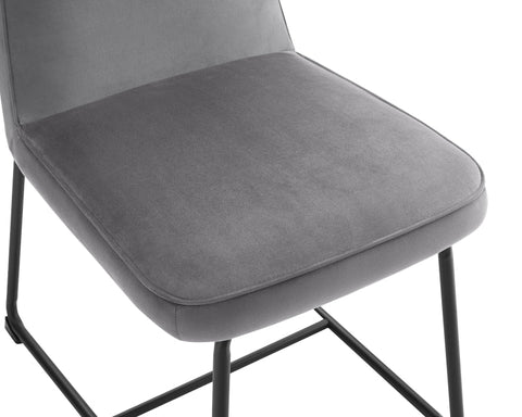 Rootz Velvet Dining Chairs - Elegant Seating - Padded Chairs - Exceptional Comfort - 46L x 45W x 81.5H cm - Modern Gray Design