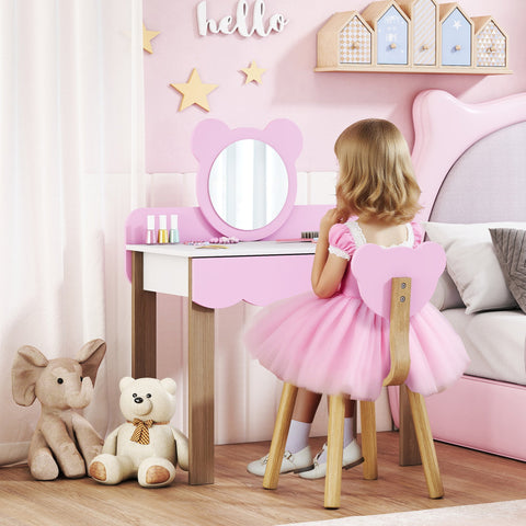 Rootz Children's Hairdressing Set - Vanity Table - Kids Beauty Station - Safe Play - 68cm x 35cm x 86cm