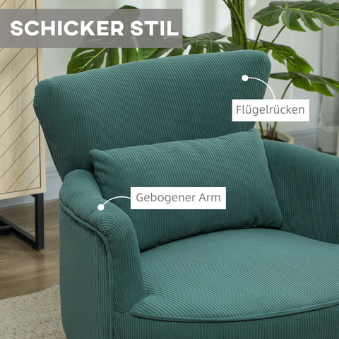 Rootz Modern Armchair - Padded Accent Chair - Upholstered Recliner - Cozy Comfort - 69cm x 69.5cm x 78cm