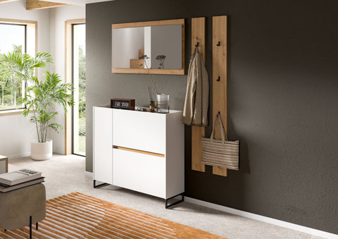 Rootz Wardrobe Set - Closet Set - Storage Unit - Easy Assemble - White & Brown - 192x172x32 cm