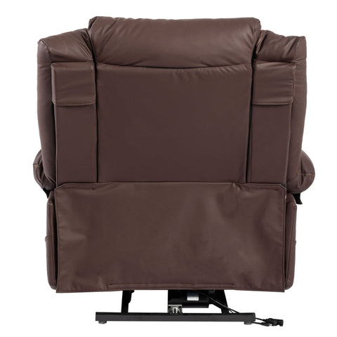 Rootz Power Massage Chair - Recliner - Heated Armchair - 8-Point Massage - Brown PU Leather - 85L x 75W x 103H cm