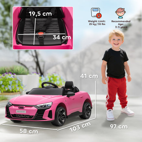 Rootz Children's Electric Car - Kids Ride-On - Battery-Powered Vehicle - Remote Control - Safe Seat Belt - 103cm x 58cm x 41cm - Pink