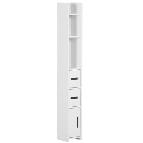 Rootz Tall Bathroom Cabinet - Storage Cupboard - Space-Saving Cabinet - Moisture-Resistant MDF - 15 x 17 x 120 cm White