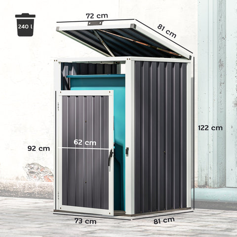 Rootz Outdoor Waste Bin Cover - Garbage Can Shelter - Trash Bin Enclosure - Ventilated, Weather-resistant, 73 x 81 x 122 cm