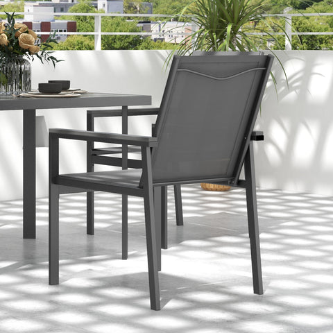 Rootz 5 Piece Garden Furniture Set - Outdoor Dining Set - Patio Table and Chairs - Tempered Glass Top - 88cm x 88cm x 72cm