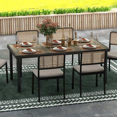 Rootz Garden Table for 8 - Outdoor Lounge Table - Patio Table - Weather-Resistant - 190 x 90 x 74 cm