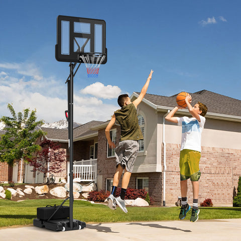 Rootz Basketball Stand - Hoop System - Adjustable Heights - Spring-Loaded Basket - 2.35-3.05m Basket Height - 110x75cm Back Panel - Mobile Design