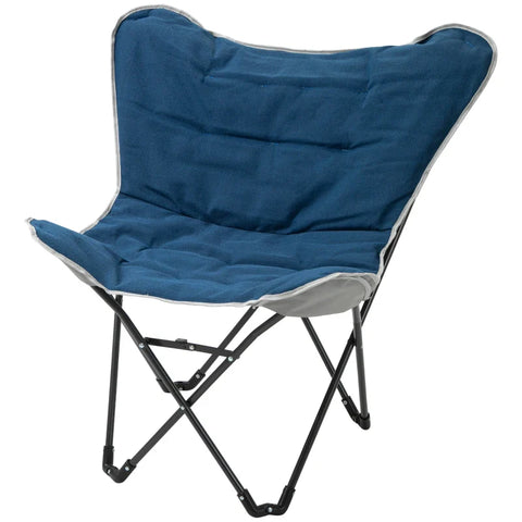 Rootz Campingstoel - Opklapbaar - Lichtgewicht - Stalen frame - Antislip - Polyester - Blauw - 88 x 74 x 84 cm