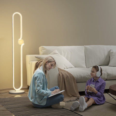 Rootz LED Floor Lamp - Musical Note Design - Glass Screen Lamp - Stylish Room Lighting - 28cm x 28cm x 145cm