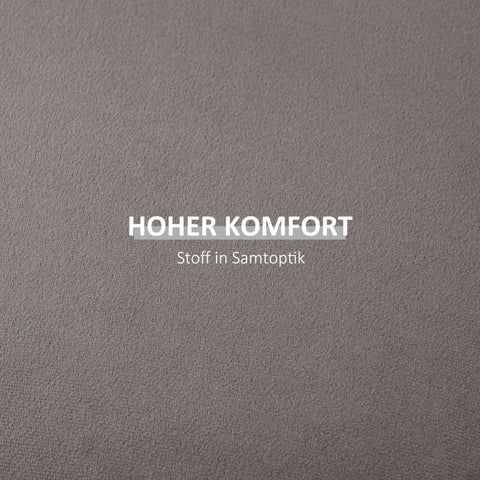 Rootz 2-in-1 Velvet Look Storage Stool - Ottoman - Footrest - Hidden Storage - Removable Tray Lid - 44cm x 47.5cm - Dark Gray