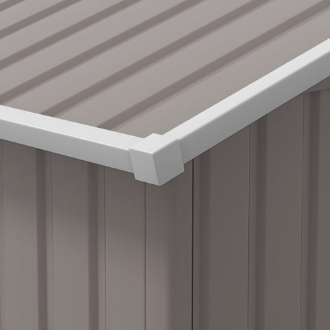 Rootz Tool Shed - Weatherproof Garden Shed - Outdoor Storage - Ventilated Steel Shed - 340cm x 386cm x 200cm