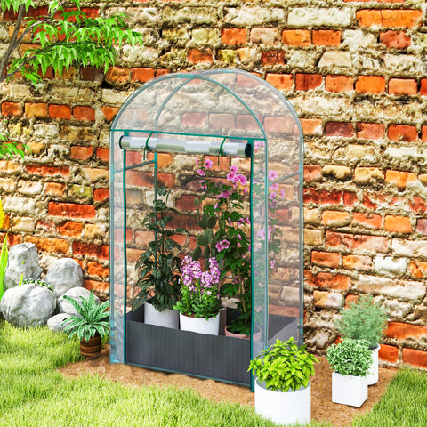 Rootz Mini Garden Greenhouse - Balcony Greenhouse - Plant Protective Shelter - Reinforced Plastic Cover - 89cm x 50cm x 152cm