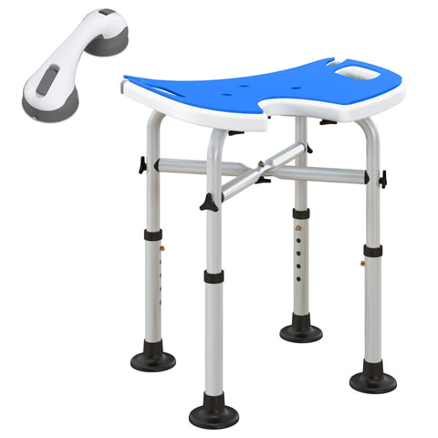 Rootz Shower Stool - Shower Seat - Bath Chair - Adjustable Height - 48.5W x 33D x 39-51.5H cm